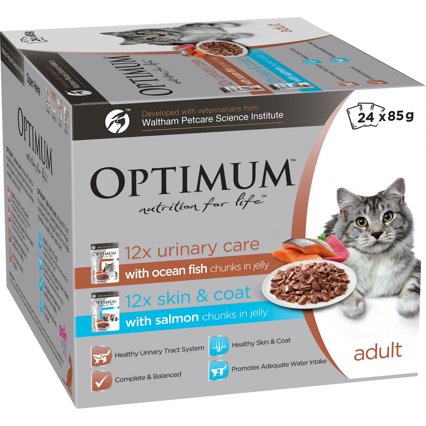 Optimum Adult Cat Wet Food - 85g - 24 Pack