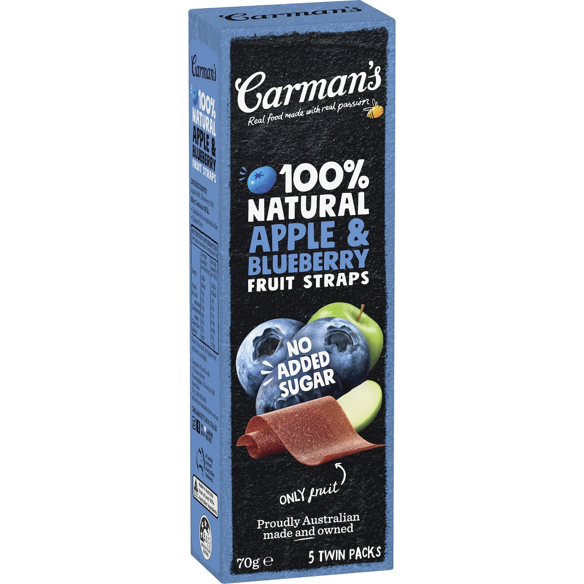 Carman's Apple & Blueberry Fruit Straps 5 pack
