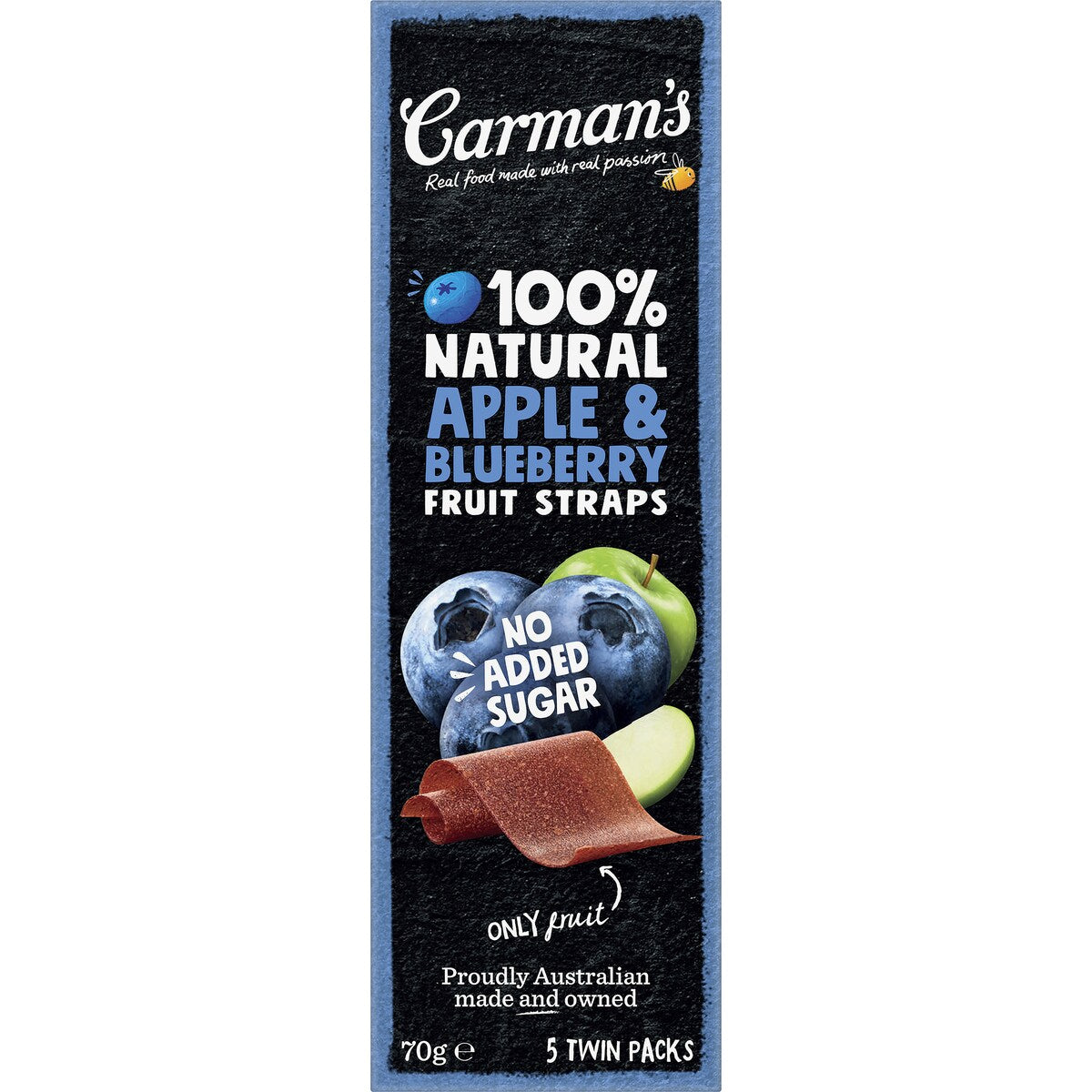 Carman's Apple & Blueberry Fruit Straps 5 pack
