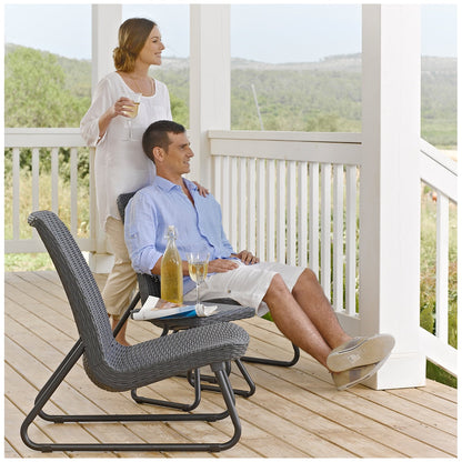 Keter Rio 3 Piece Patio Set Black Polypropylene