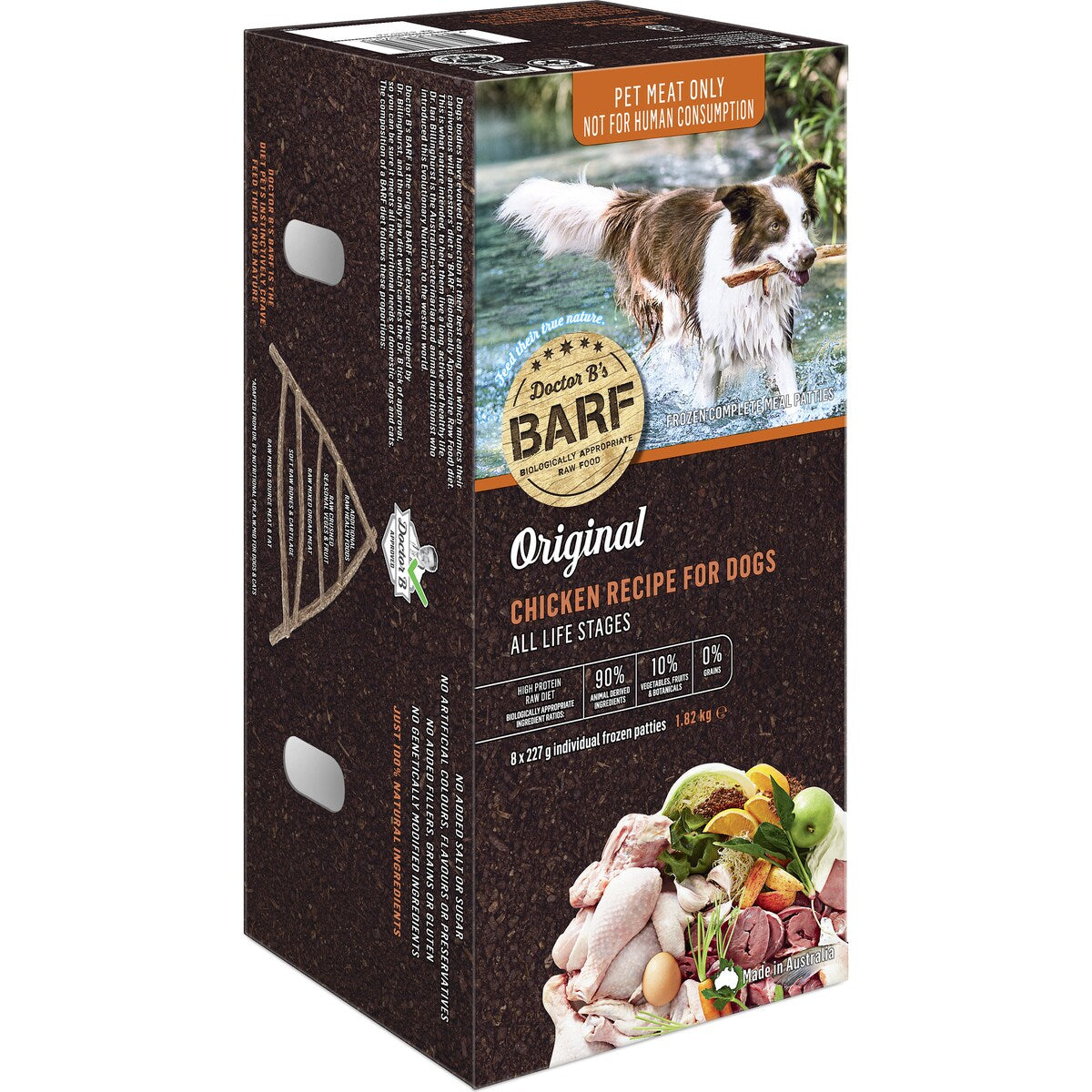 Dr B's Barf Frozen All Stages Dog Food Original Chicken Recipe 8 Pack