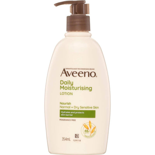Aveeno Daily Moisturising Body Lotion Fragrance Free Sensitive Skin 354ml