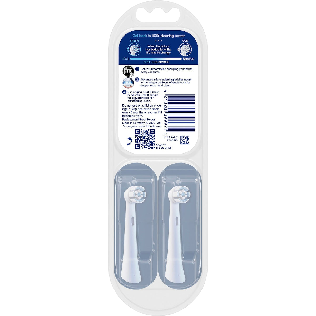 Oral-b Io Toothbrush Head Replacement Gentle Clean 2 Pack