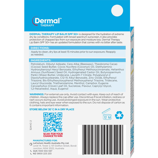Dermal Therapy Spf 50+ Lip Balm 10g