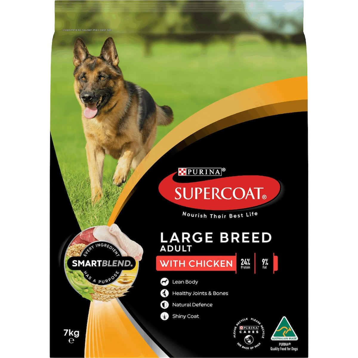 Supercoat Active Chicken With Beef Large Breed Dry Dog Food 7kg
