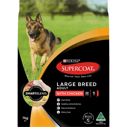 Supercoat Active Chicken With Beef Large Breed Dry Dog Food 7kg