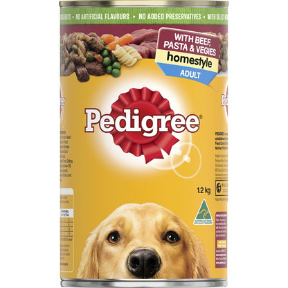 Pedigree Homestyle With Beef Pasta & Veggies Wet Dog Food Can 1.2kg