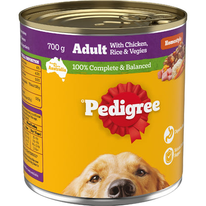 Pedigree Homestyle With Chicken Rice & Veggies Wet Dog Food Can 700g