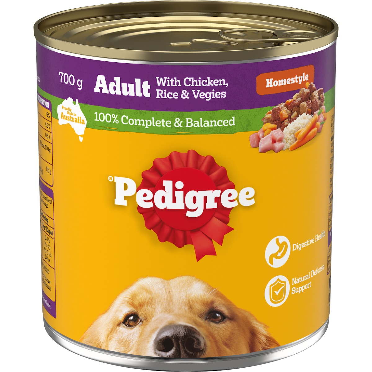 Pedigree Homestyle With Chicken Rice & Veggies Wet Dog Food Can 700g