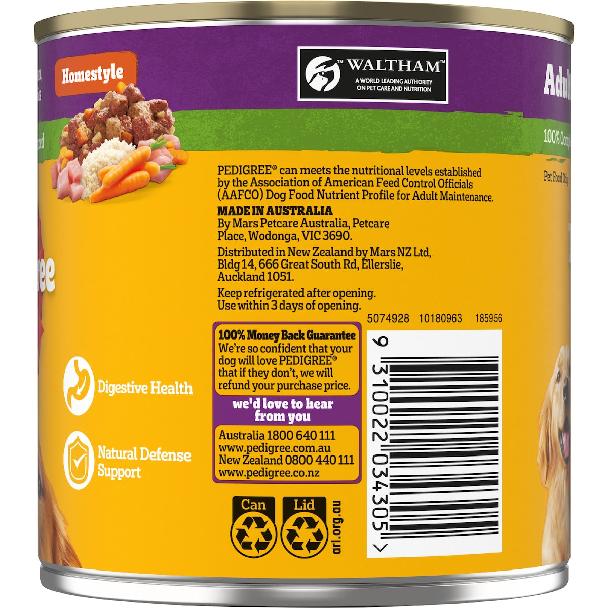 Pedigree Homestyle With Chicken Rice & Veggies Wet Dog Food Can 700g