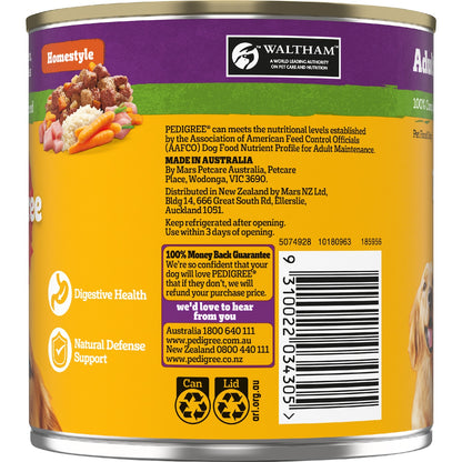 Pedigree Homestyle With Chicken Rice & Veggies Wet Dog Food Can 700g
