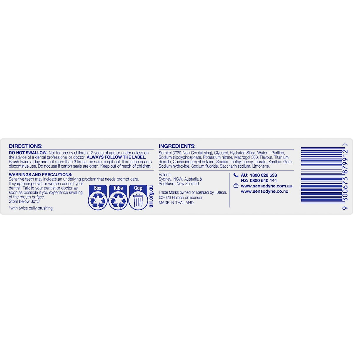 Sensodyne Complete Care Extra Fresh Sensitive Toothpaste 100g