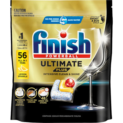 Finish Ultimate Plus Dishwashing Tablets Lemon 56 Pack