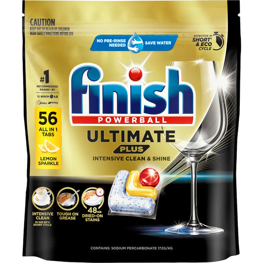 Finish Ultimate Plus Dishwashing Tablets Lemon 56 Pack