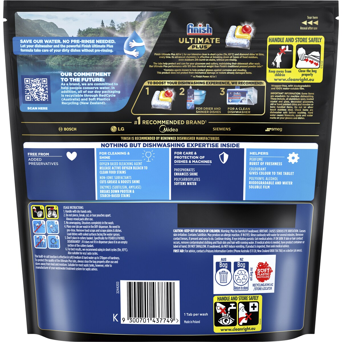 Finish Ultimate Plus All In One Lemon Dishwasher Tablets 31 pack