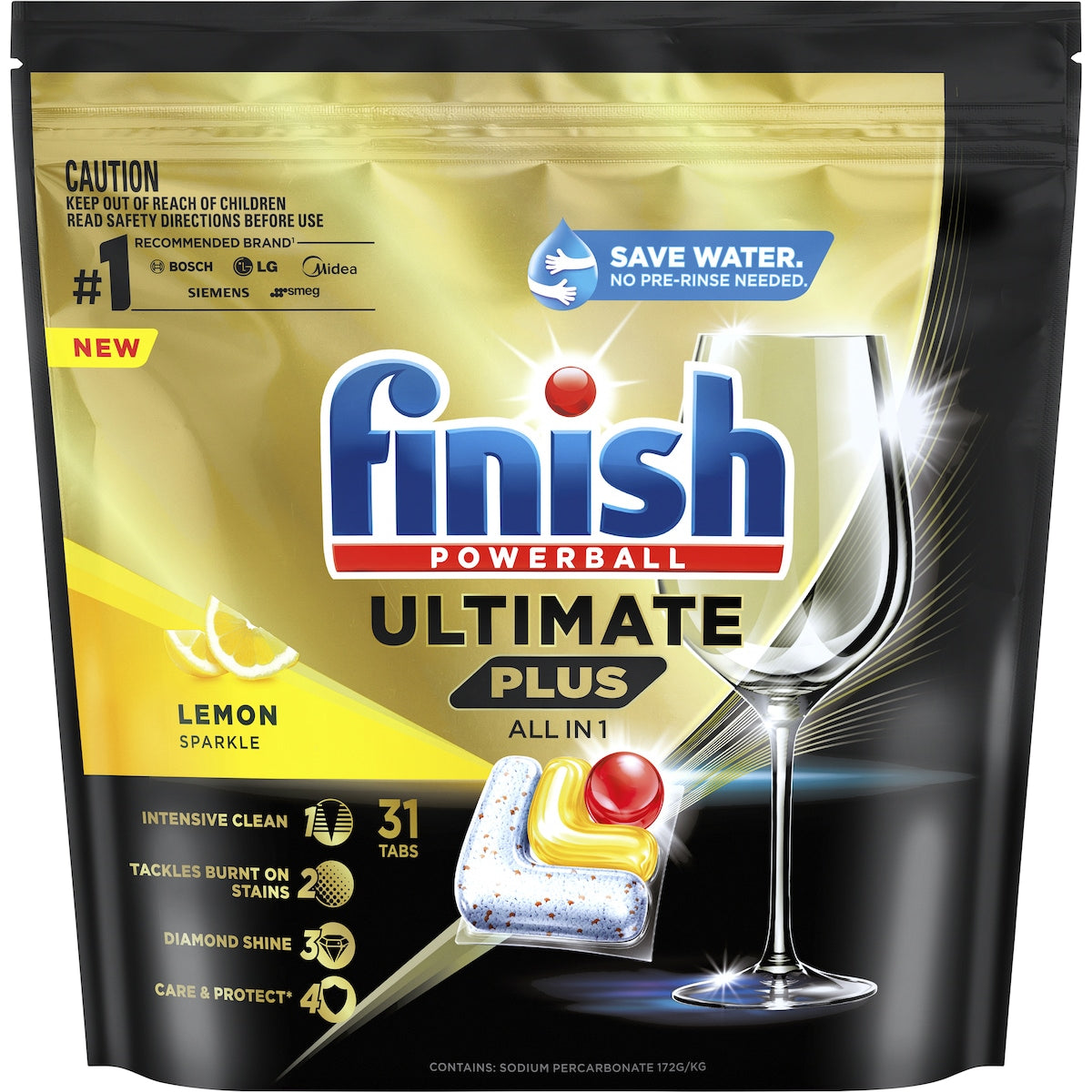 Finish Ultimate Plus All In One Lemon Dishwasher Tablets 31 pack