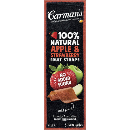 Carmans Fruit Straps Apple & Strawberry Twin Packs 5 pack