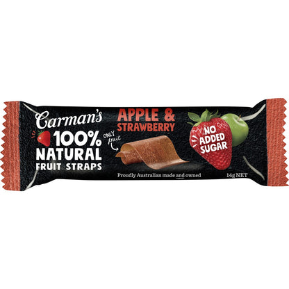 Carmans Fruit Straps Apple & Strawberry Twin Packs 5 pack
