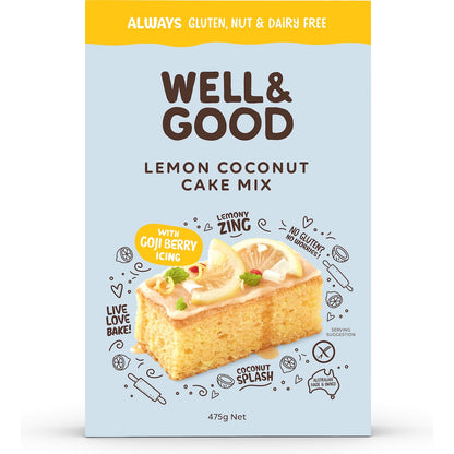 Well & Good Lemon Coconut Cake Mix 475g