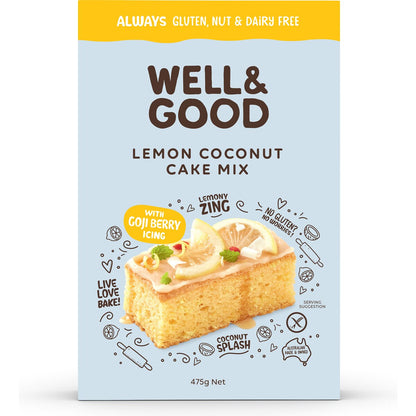 Well & Good Lemon Coconut Cake Mix 475g