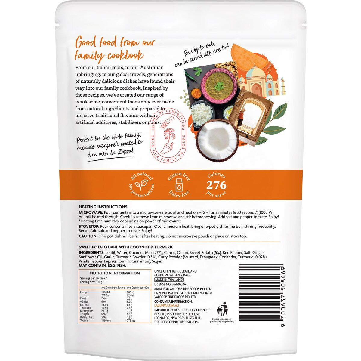 La Zuppa One-pot-dish Sweet Potato Dahl With Coconut & Turmeric 300g