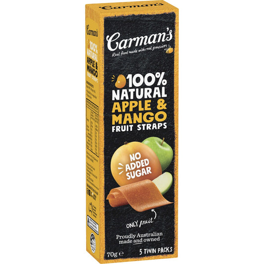 Carmans Fruit Straps Apple & Mango Twin Packs 5 pack