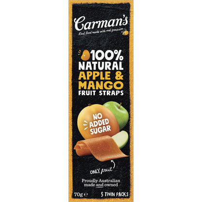 Carmans Fruit Straps Apple & Mango Twin Packs 5 pack