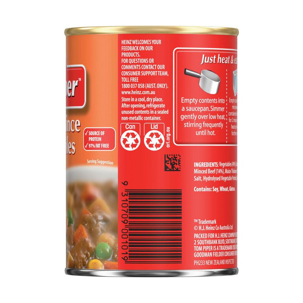 Tom Piper Vegetables Savoury Mince - 400g
