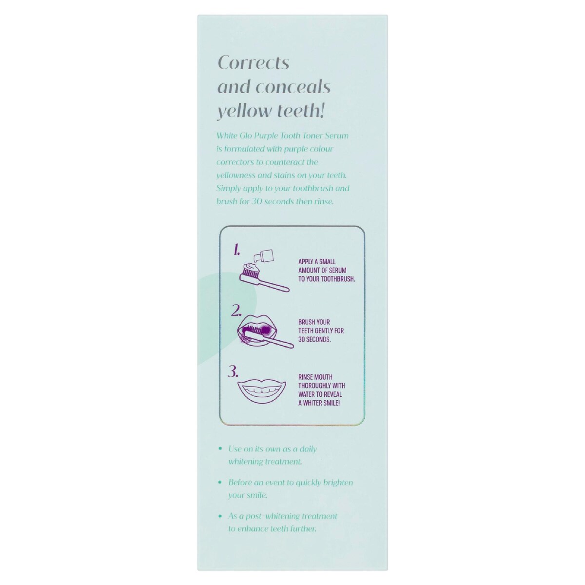 White Glo Purple Tooth Toner Colour Corrector 50ml