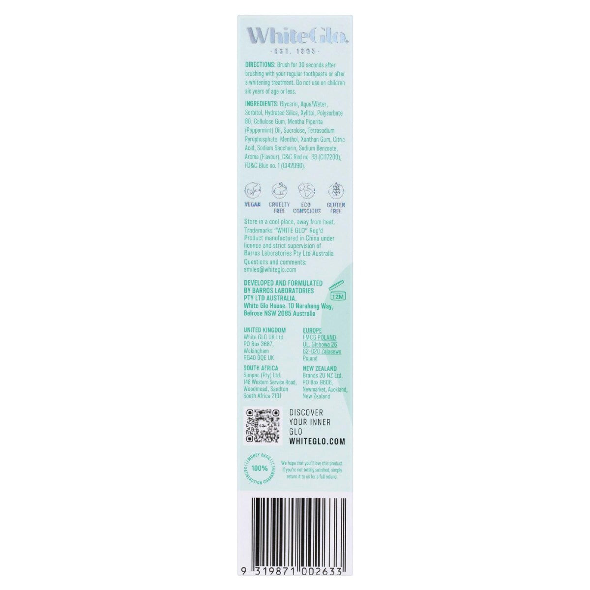 White Glo Purple Tooth Toner Colour Corrector 50ml