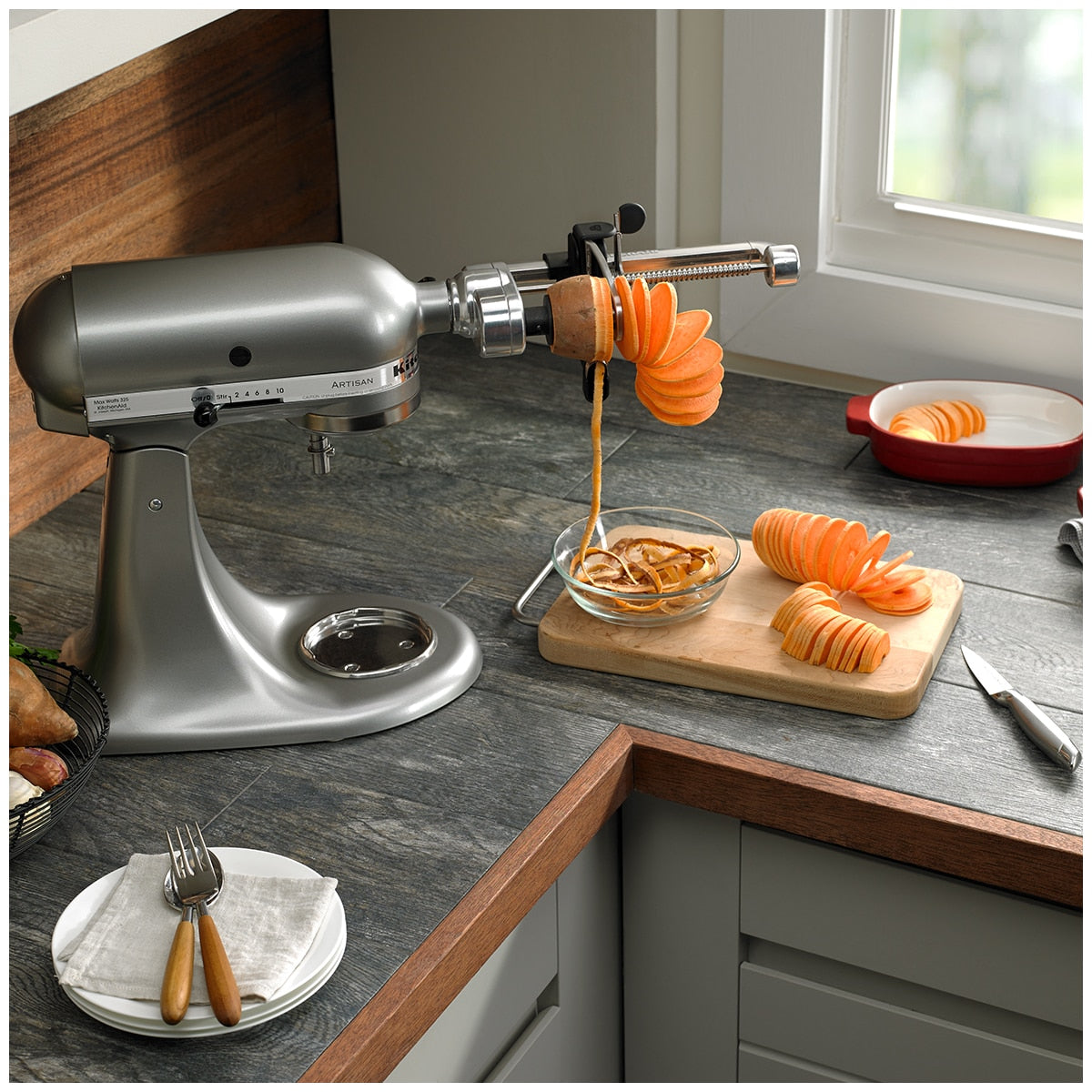 Kitchenaid 7-Blade Spiraliser Plus Peel Core Slice Attachment 5KSM2APC Black