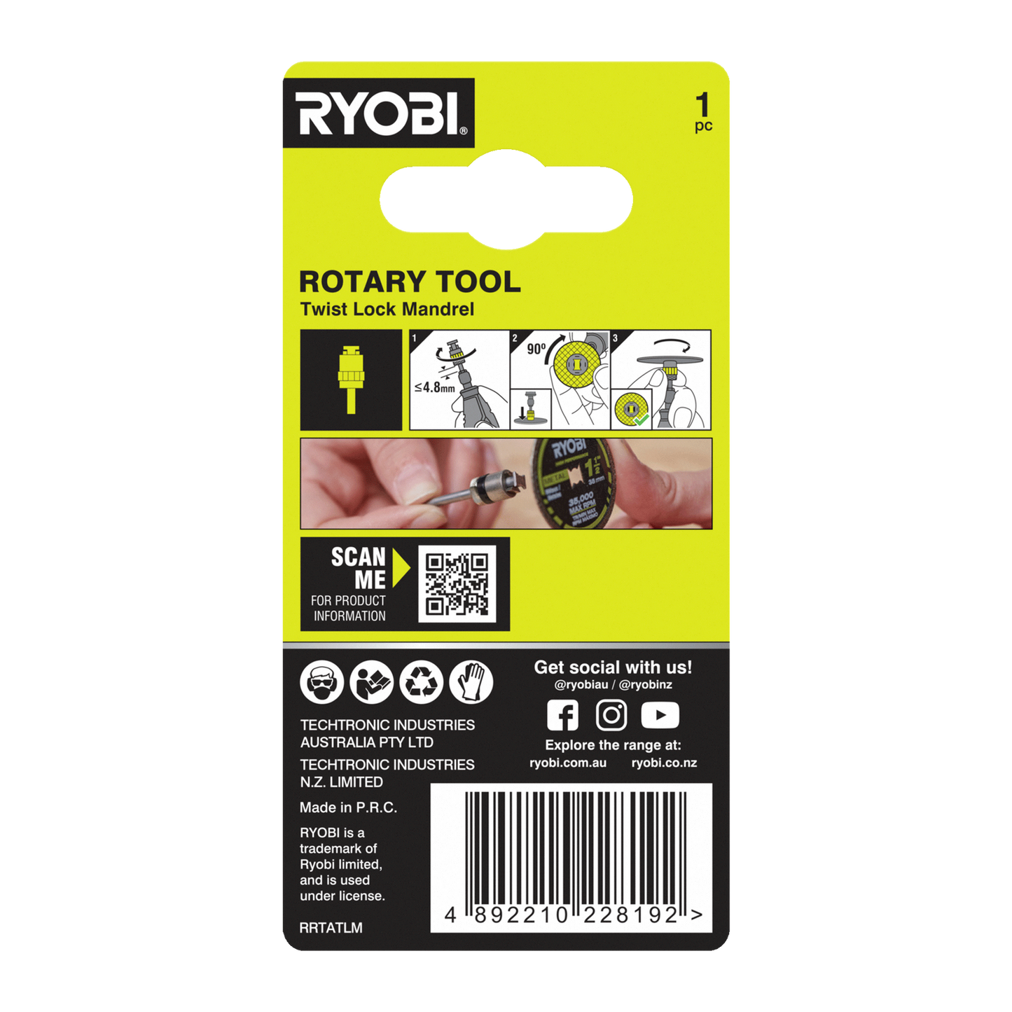 Ryobi Rotary Twist Lock Mandrel - 3.2mm
