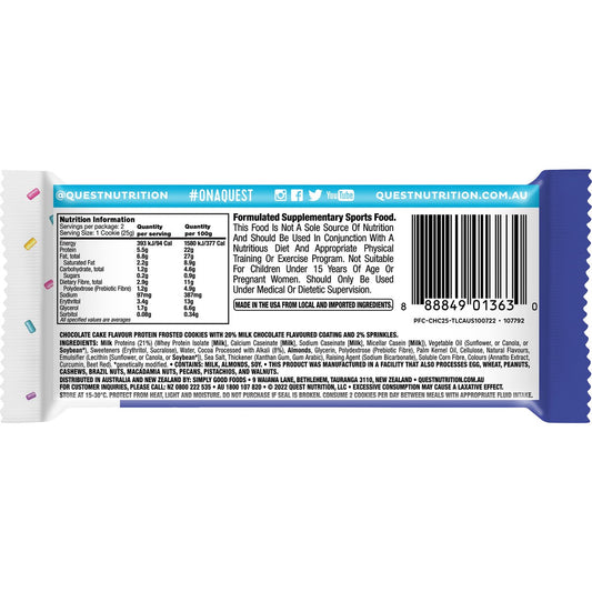 Quest Frosted Cookies Chocolate Cake Flavour 50g