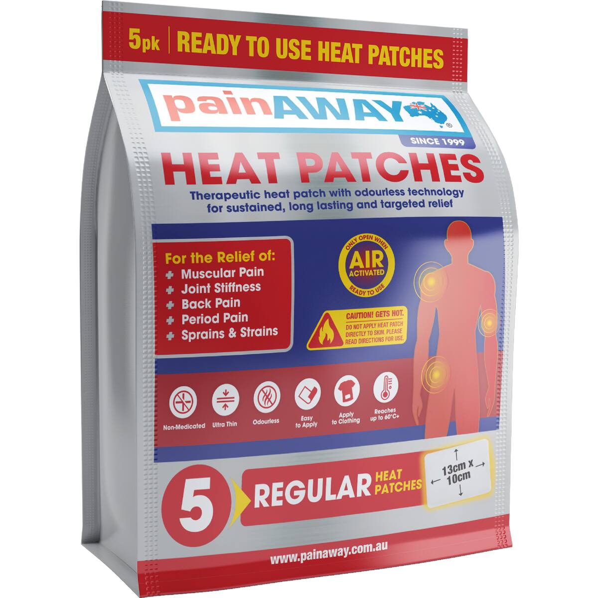 Pain Away Heat Patches 5 Pack