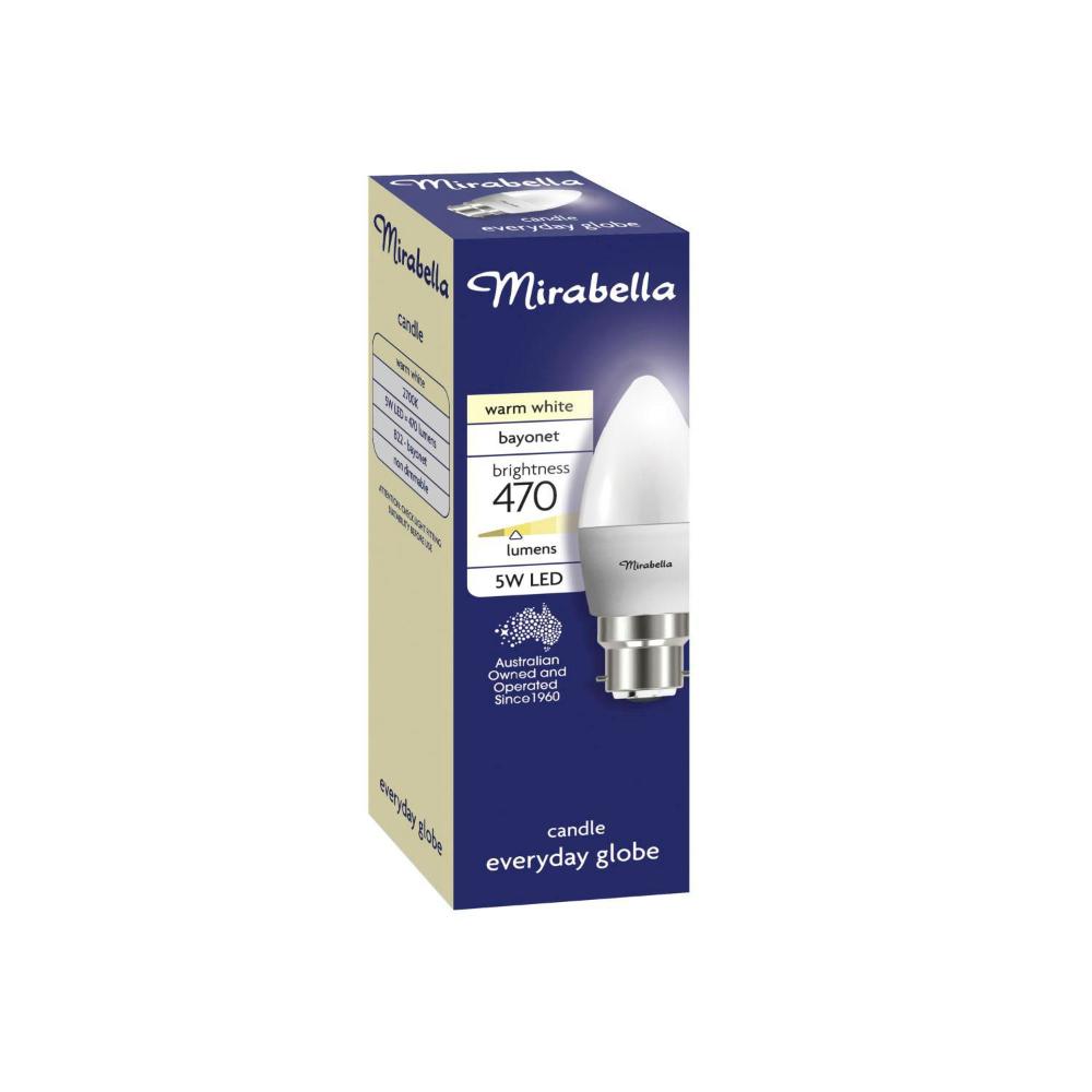 Mirabella Globe Led Candle 5.5 Watt Pearl - 1 each
