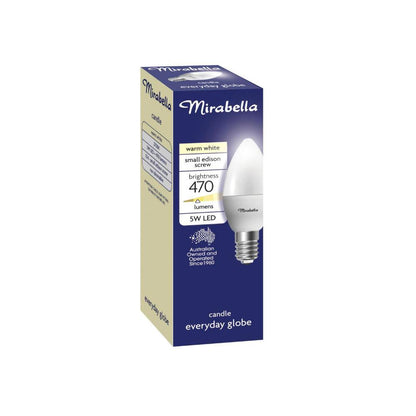 Mirabella Globe LED Candle 5.5w Small Edison Screw Pearl - 1 each
