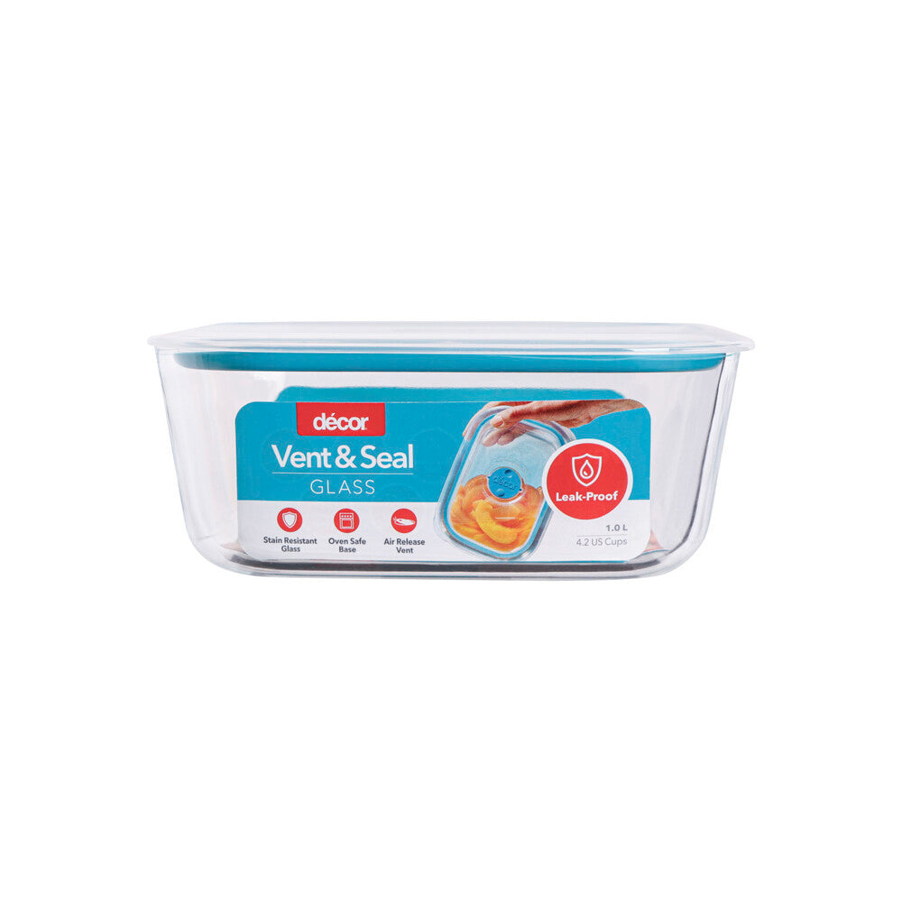 Decor Vent & Seal Leak Glass Container 1l - 1 Each