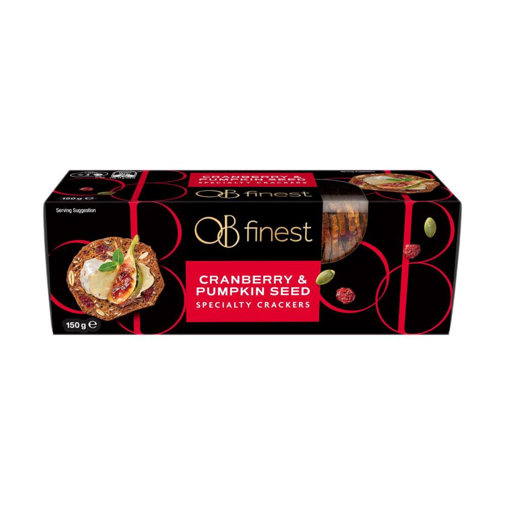 OB Finest Cranberry & Pumpkin Seed Crackers - 150g