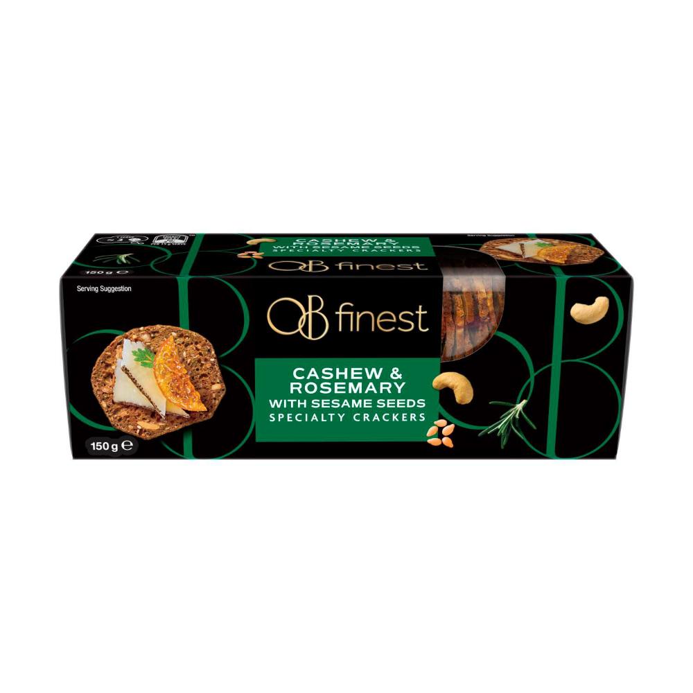 OB Finest Cashew & Rosemary Crackers - 150g