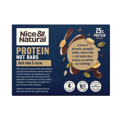 Nice & Natural Protein Nut Bars Dark Choc & Cacao 5 Pack - 165g