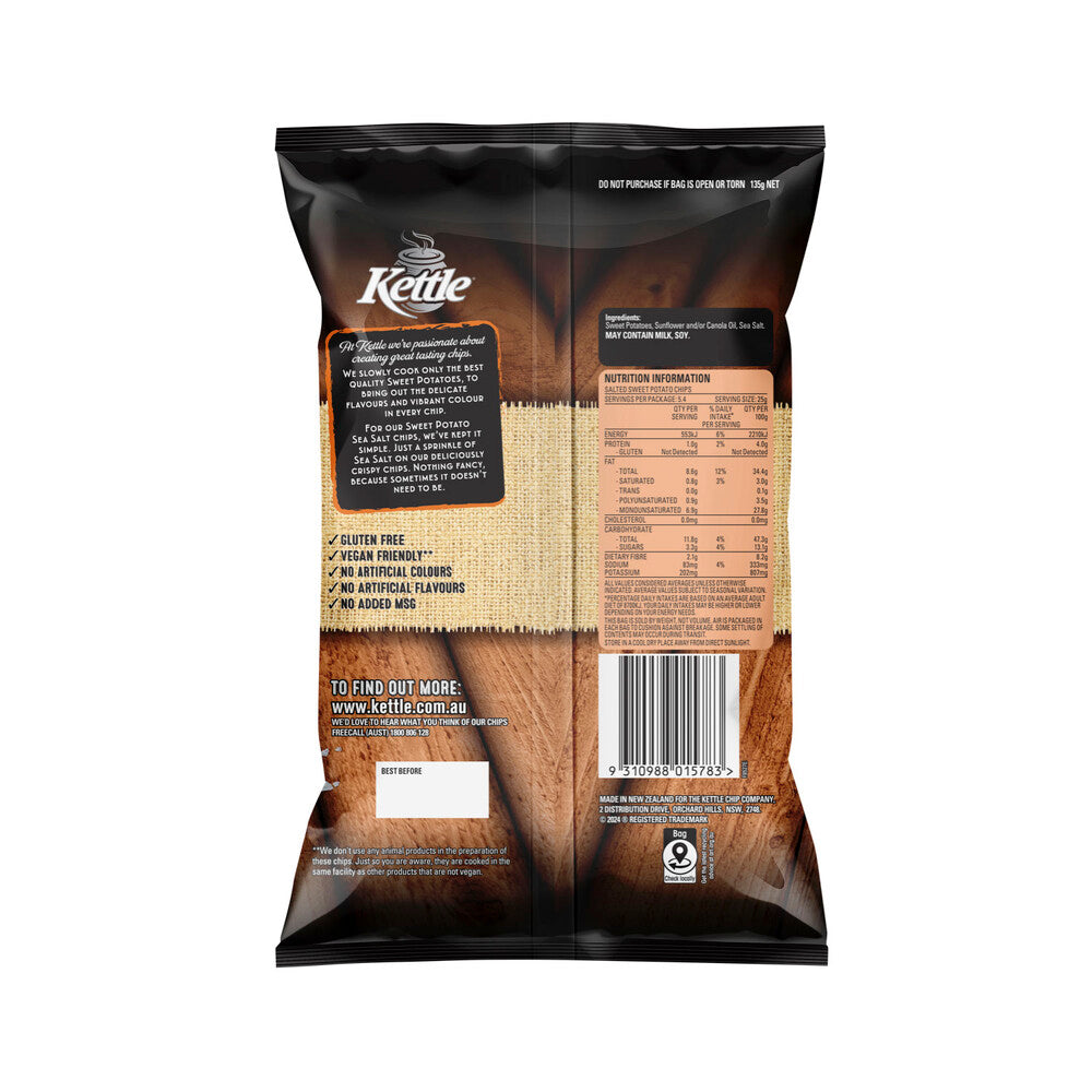 Kettle Sweet Potato Chips Sea Salt - 135g