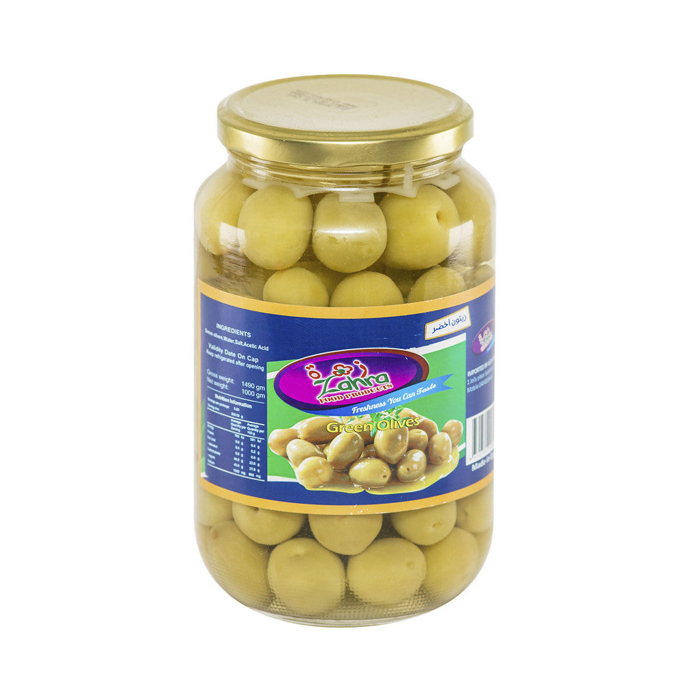 Zahra Green Olives Pickled - 1Kg