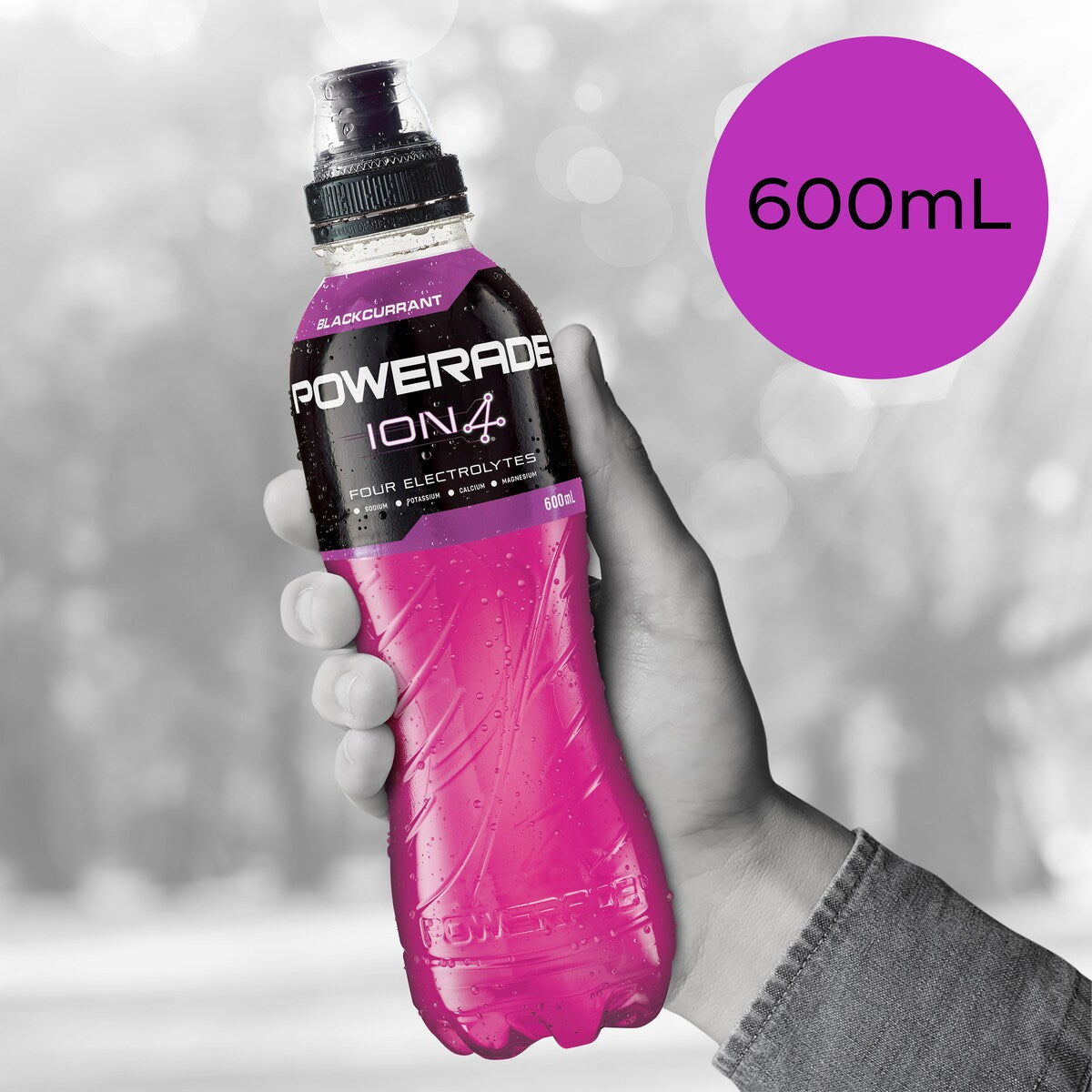 Powerade ION4 Blackcurrant Sports Drink Sipper Cap 600mL
