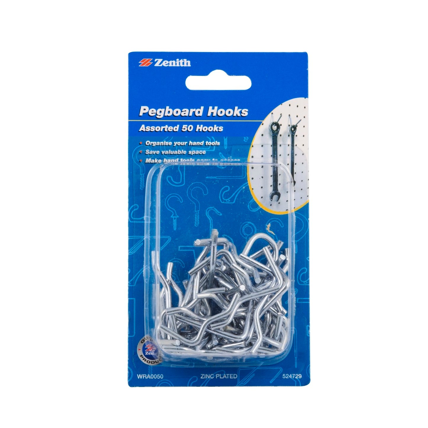 Zenith Pegboard Hooks - 50 Pack
