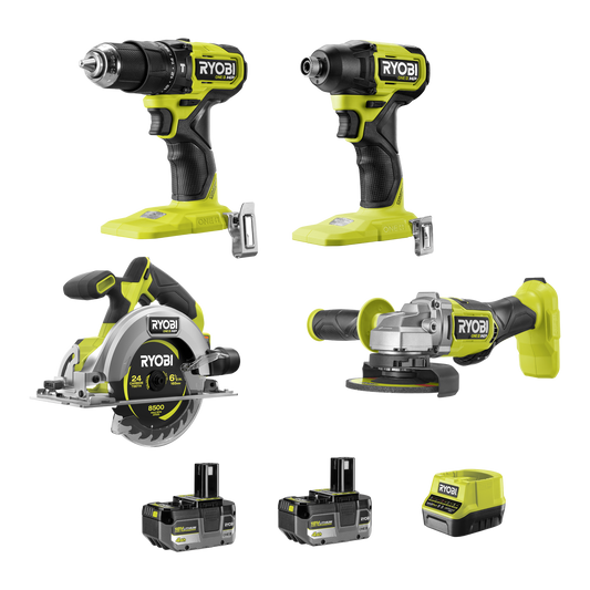 Ryobi ONE+ HP Brushless 4-Piece Kit - 4Ah