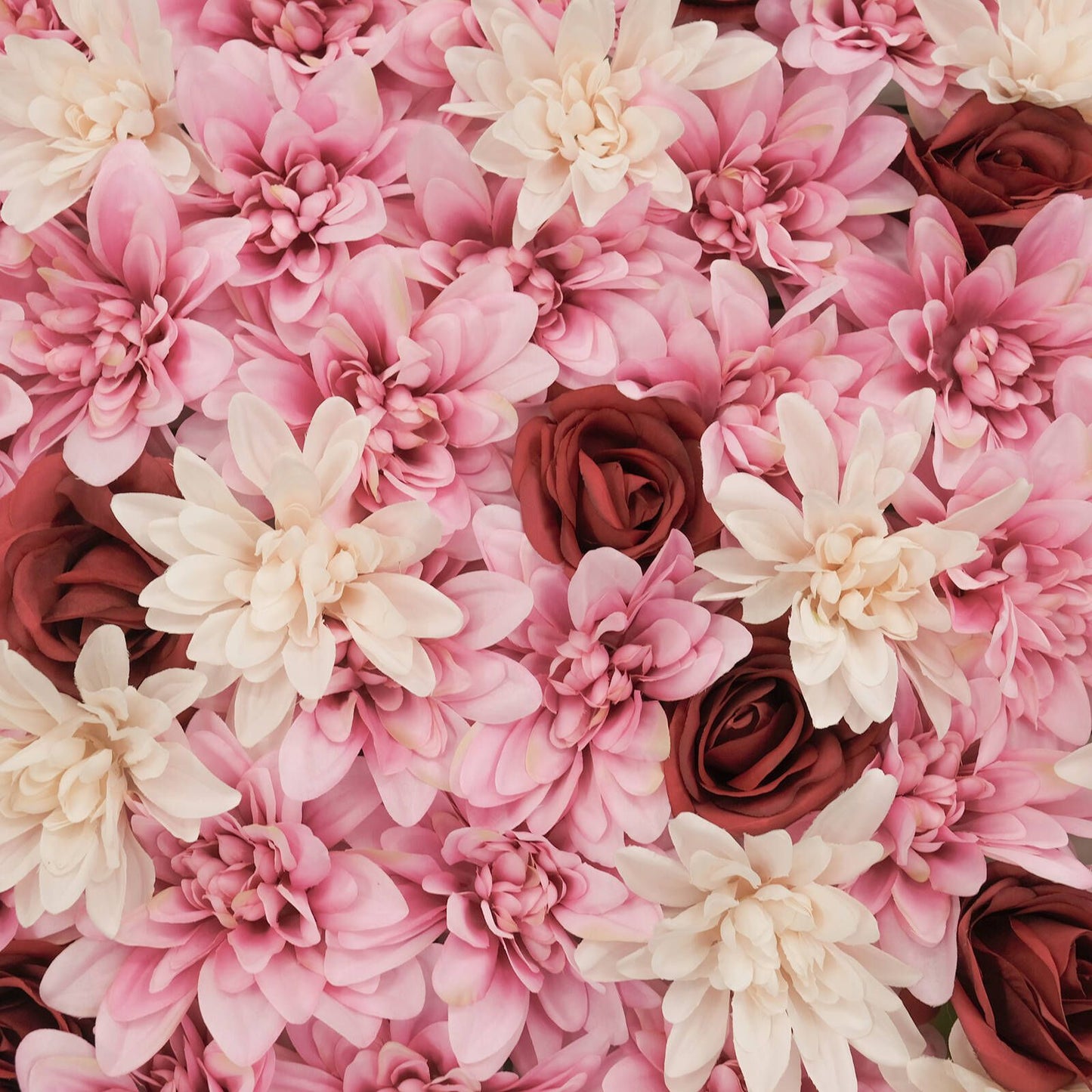 Un Real Dahlia Rose Flower Hedge Tile - 50 x 50cm