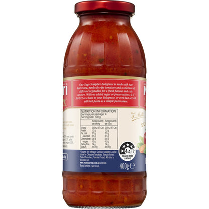 Mutti Sugo Semplice Pasta Sauce Bolognese 400g