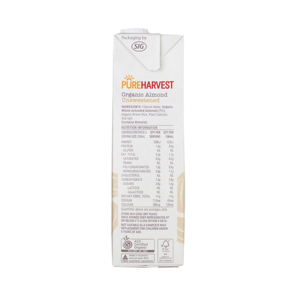 Pureharvest Unsweetened Almond Milk - 1L