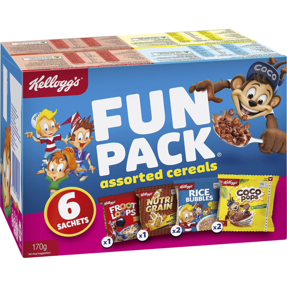 Kellogg's Fun Pack Breakfast Cereals Assorted 170g