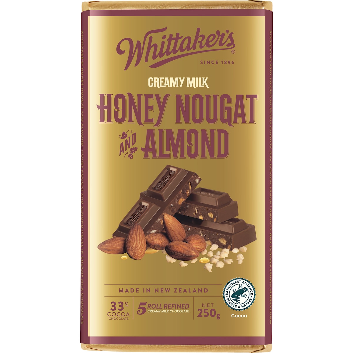 Whittakers Honey Nougat & Almond Creamy Milk Chocolate Bar 250g